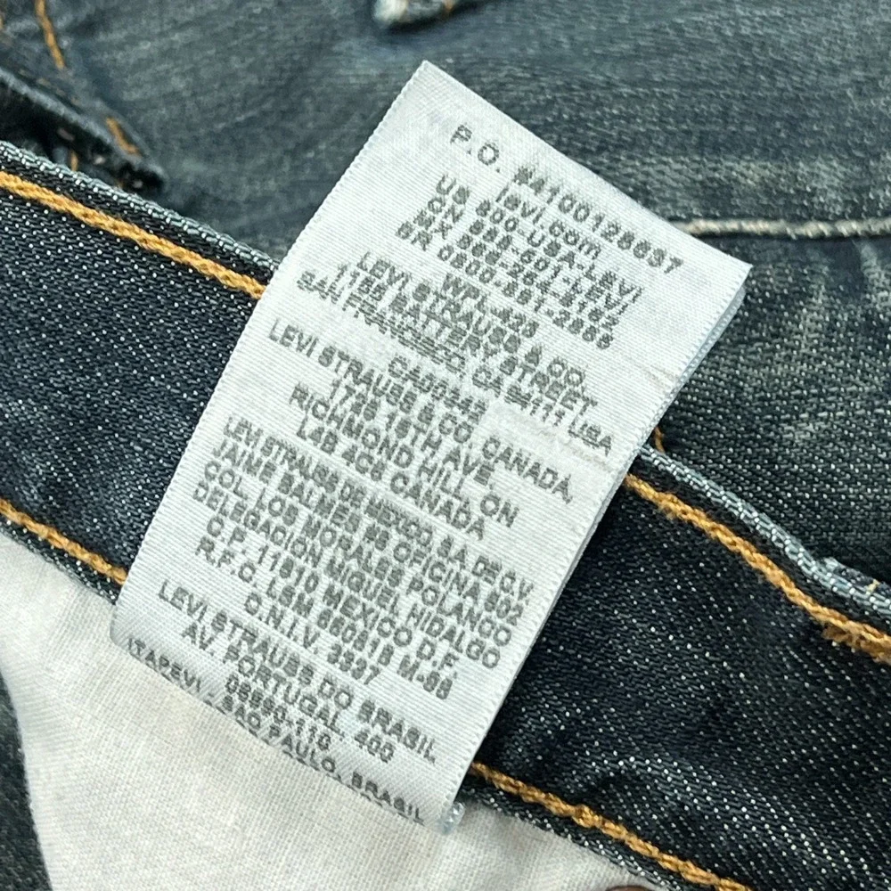 Levis 501 Jeans Men's 32x32 Blue Dark Wash Denim Button Fly Straight Leg Red Tab